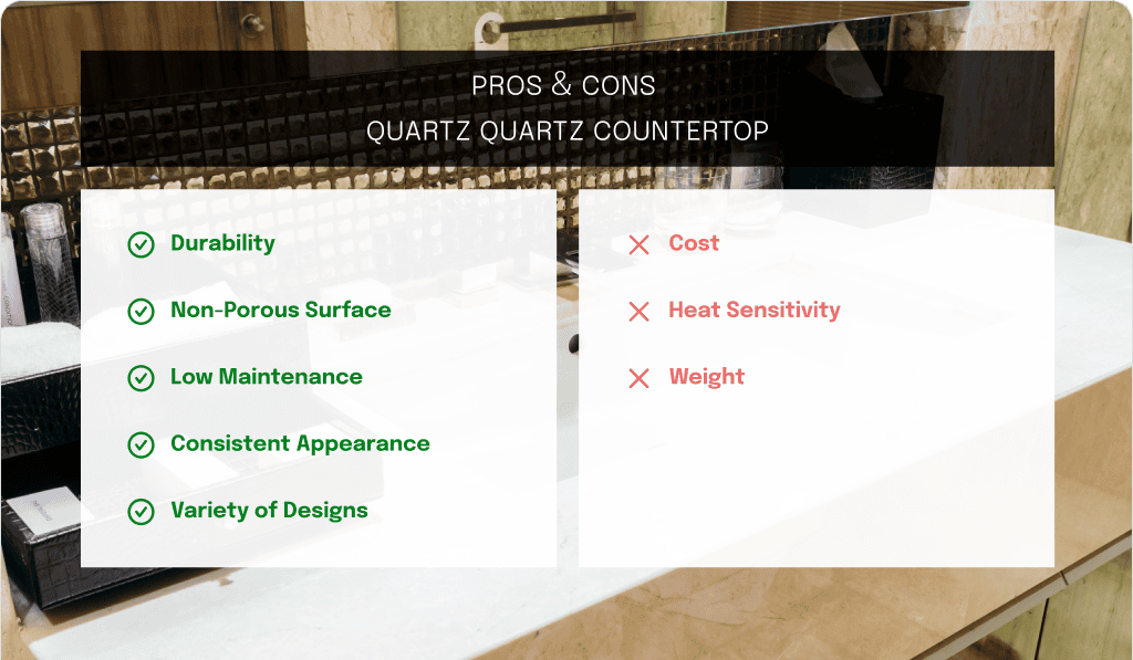 Porcelain vs Quartz Bathroom Countertops 2 PROS CONS Quartz Quartz Countertop 1 e1784163279331